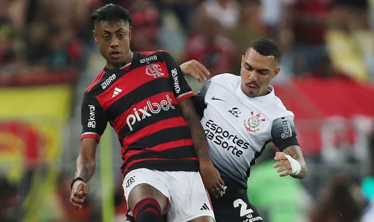 bruno henrique em jogo do flamengo contra o corinthians