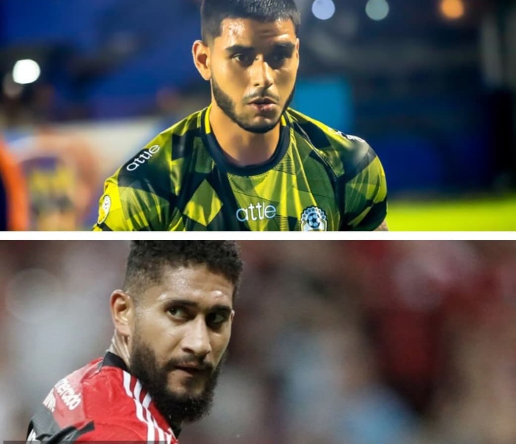 Carlos Vivas pelo Deportivo Táchira e Pablo pelo Flamengo