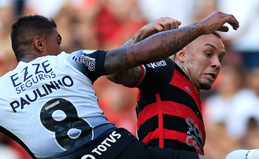 cebolinha em jogo do flamengo contra o corinthians