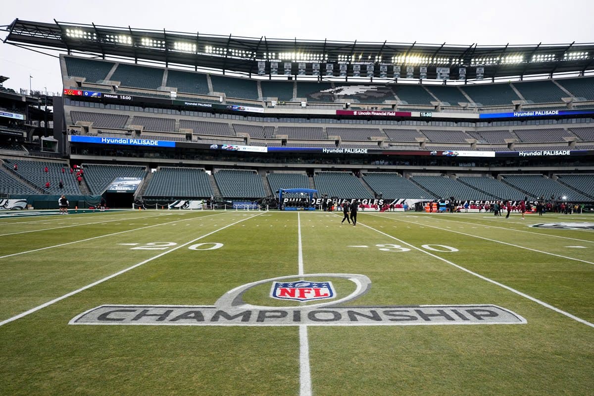 Imagem do gramado do Lincoln Financial Field, estádio da Filadélfia que vai receber dois jogos do Flamengo no Mundial