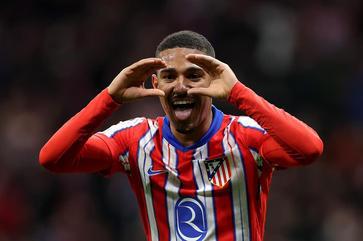 Samuel Lino comemora gol do Atlético de Madrid