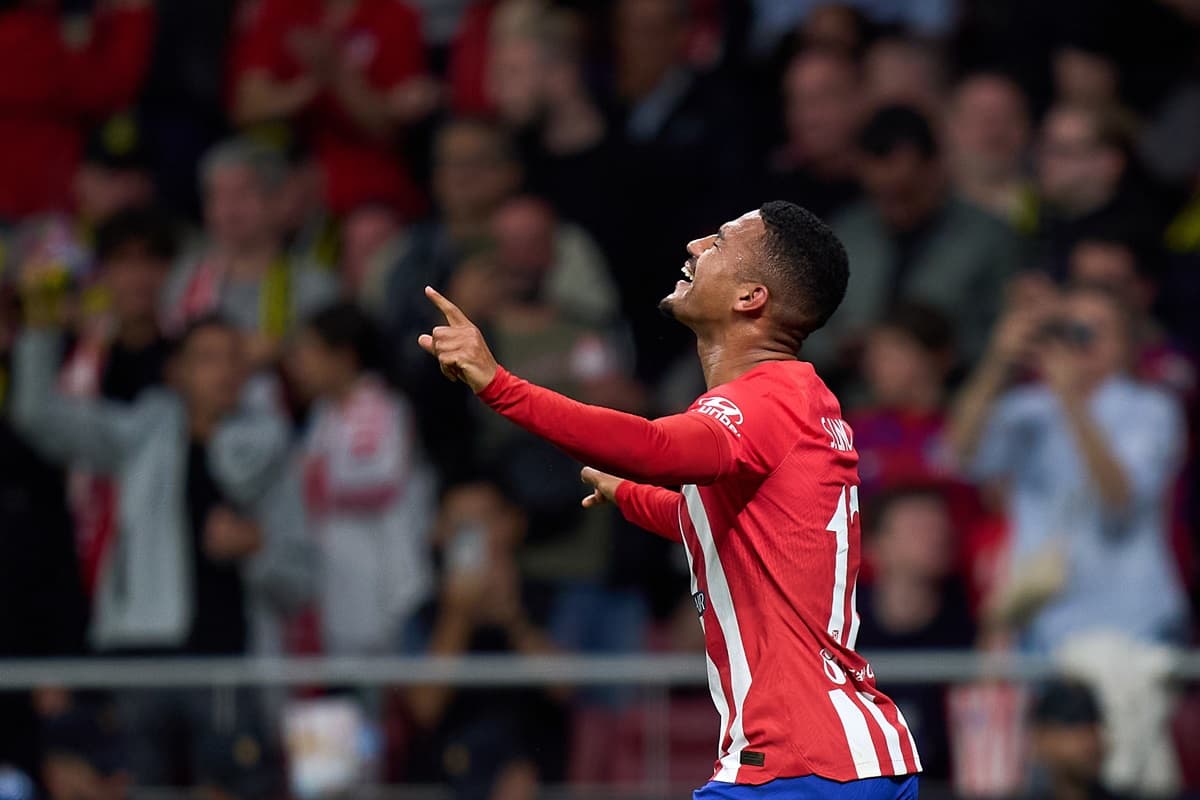 Samuel Lino comemora gol do Atlético de Madrid