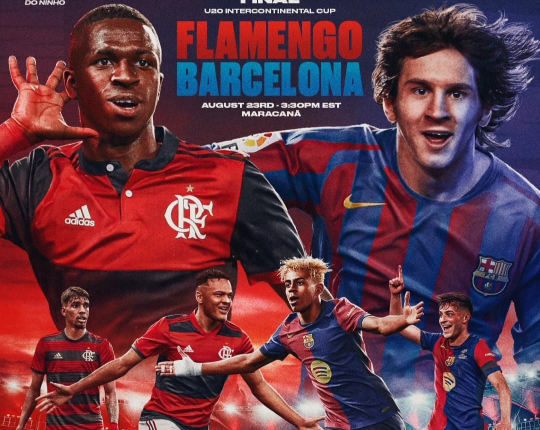 Arte do Flamengo para Mundial Sub-20 contra Barcelona