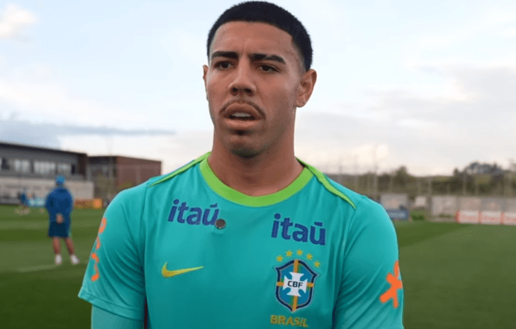 Iago durante entrevista à CBF TV para falar sobre momento no Flamengo e foco no Mundial Sub-20