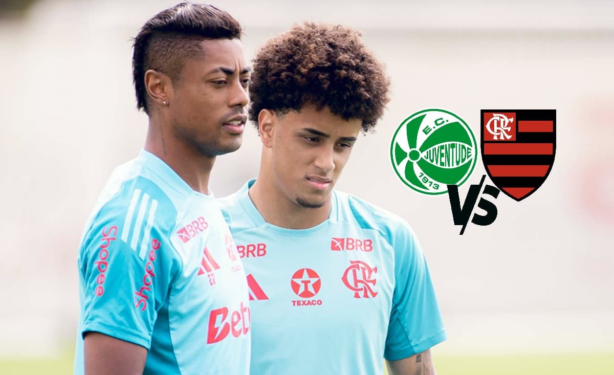 ryan roberto treina com bruno henrique antes de juventude x flamengo