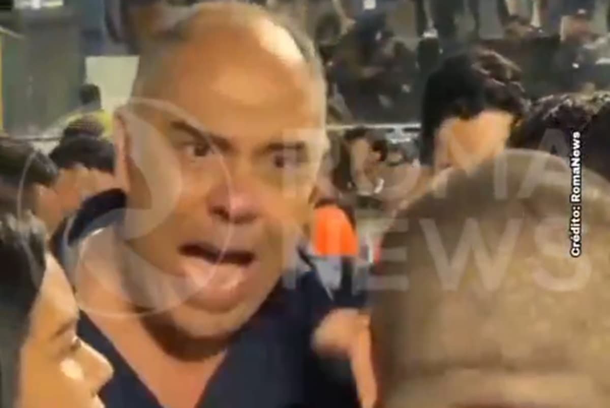 Marcos Braz em discussão com jornalista em jogo do Remo