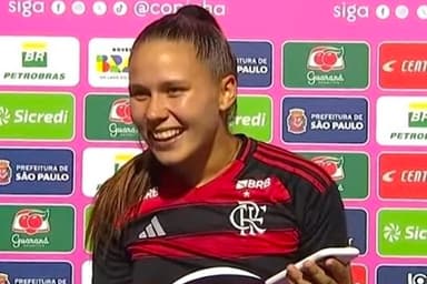 Brendha concede entrevista após título do Flamengo sobre o Grêmio na Copinha Feminina