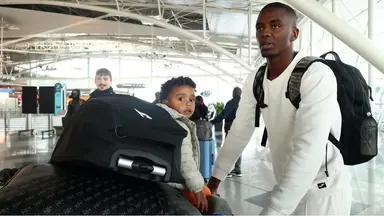 Andrew na partida rumo ao Rio de Janeiro