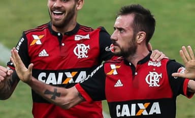 Mancuello vibra com gol pelo Flamengo em 2017
