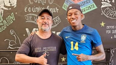 Vitão durante treino nas férias