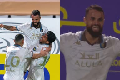 Michael comemorando gol pelo Al-Ula
